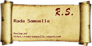 Rada Samuella névjegykártya